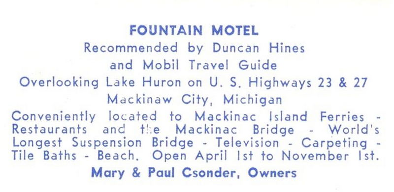 Fountain Motel (Days Inn) - Vintage Postcard (newer photo)